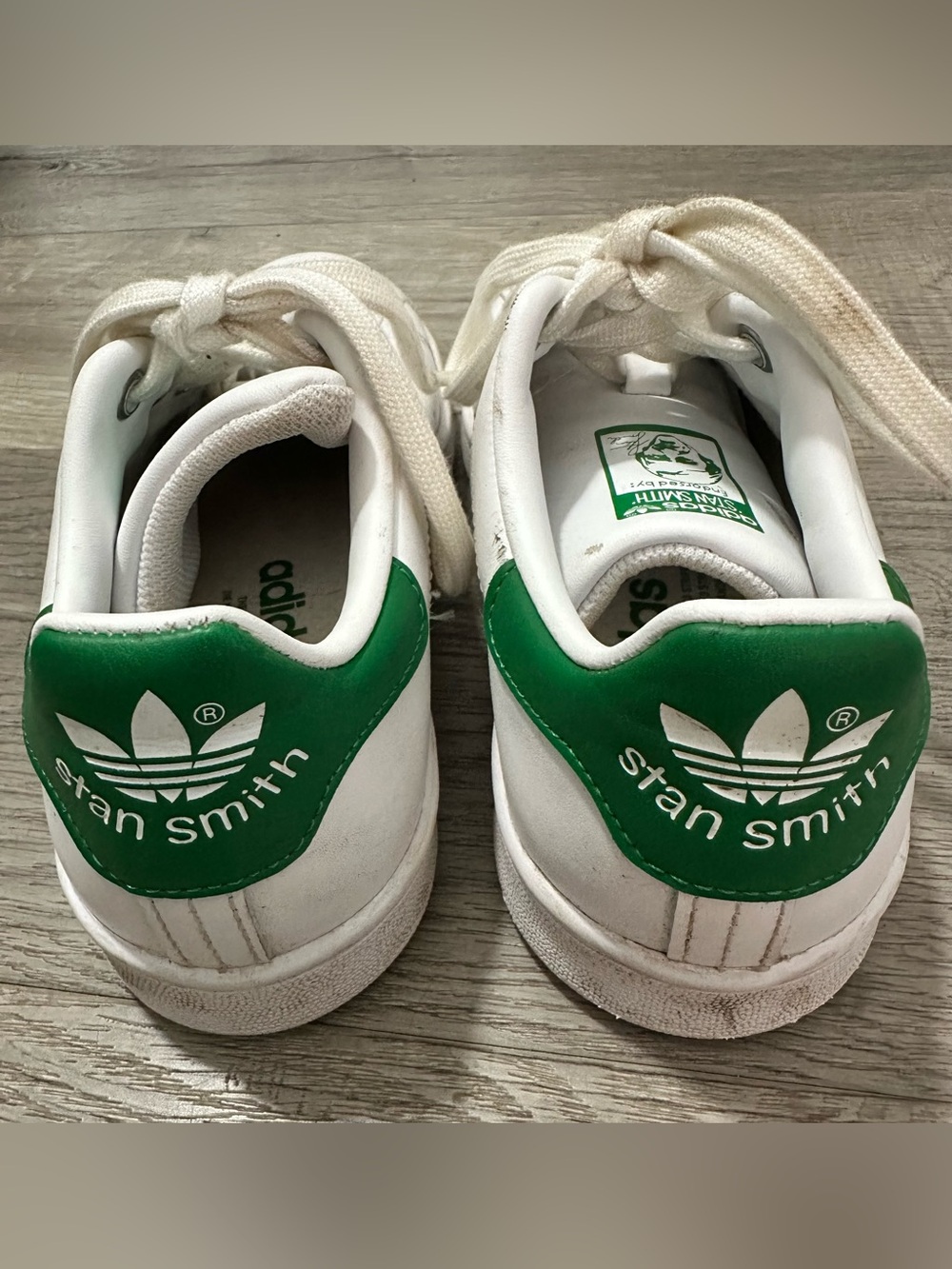 adidas Kids Stan Smith Sneakers in White and Green